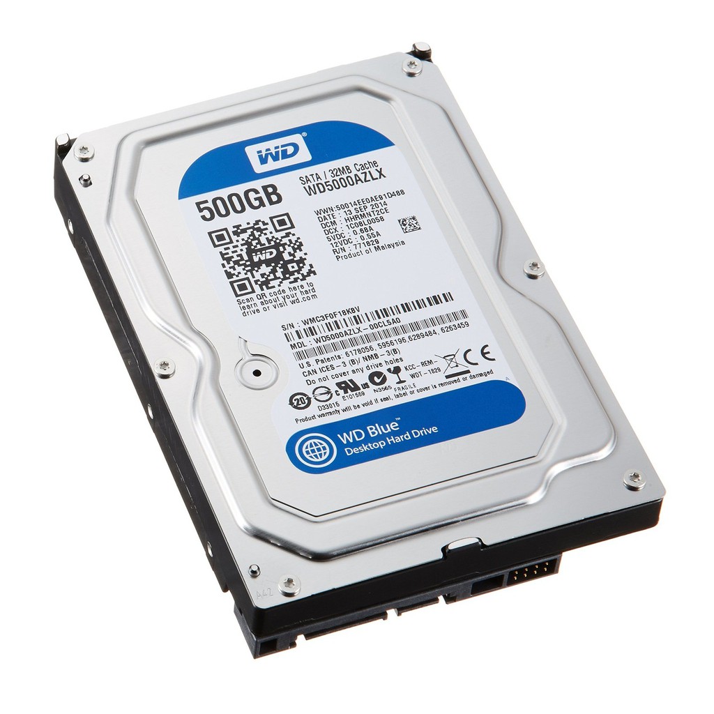 Ổ cứng HDD WD Blue 500GB 3.5" - Tặng cáp Sata 3 - Bảo hành chính hãng 3 tháng