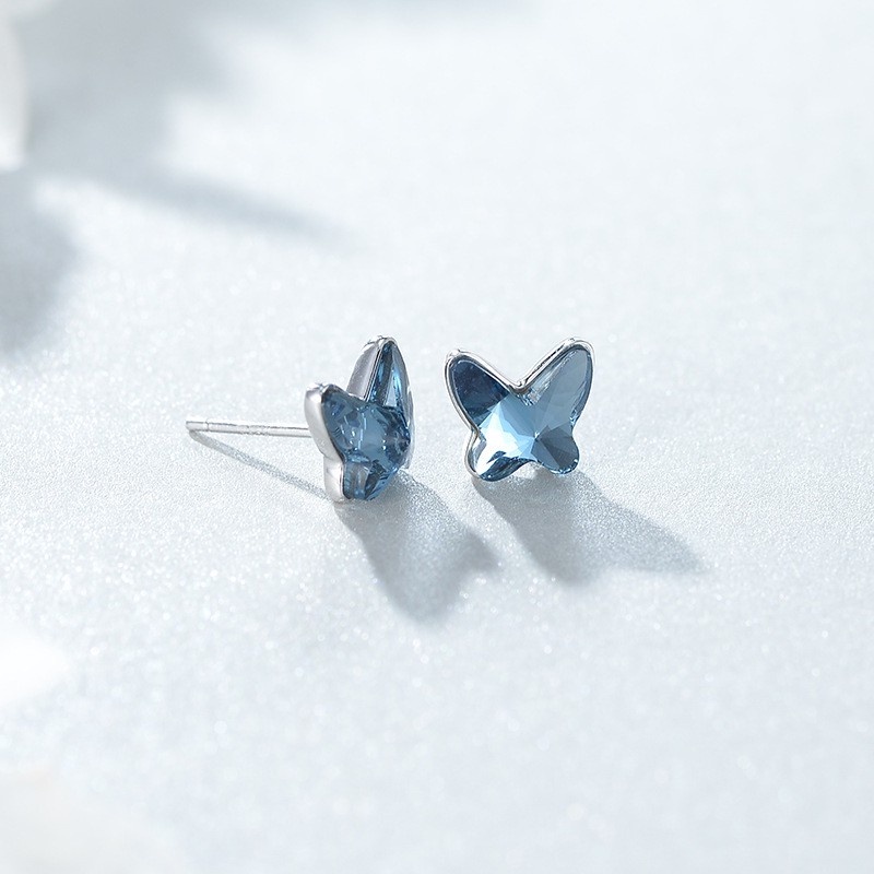 Dây Chuyền Nữ Bạc S925 Hình Con Bướm Mặt Đá Xanh DB2564 - Bảo Ngọc Jewelry
