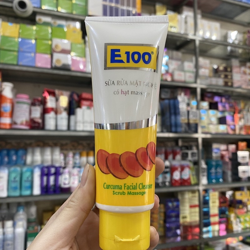 Sữa rửa mặt E100 Nghệ Có hạt massage 100g