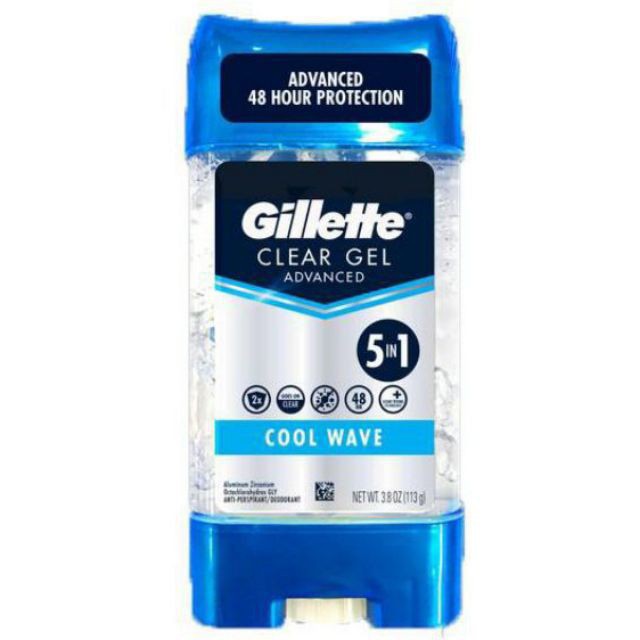 Gel Khử Mùi Gillette Clear Gel Advanced 5 In 1 Cool Wave 107gr