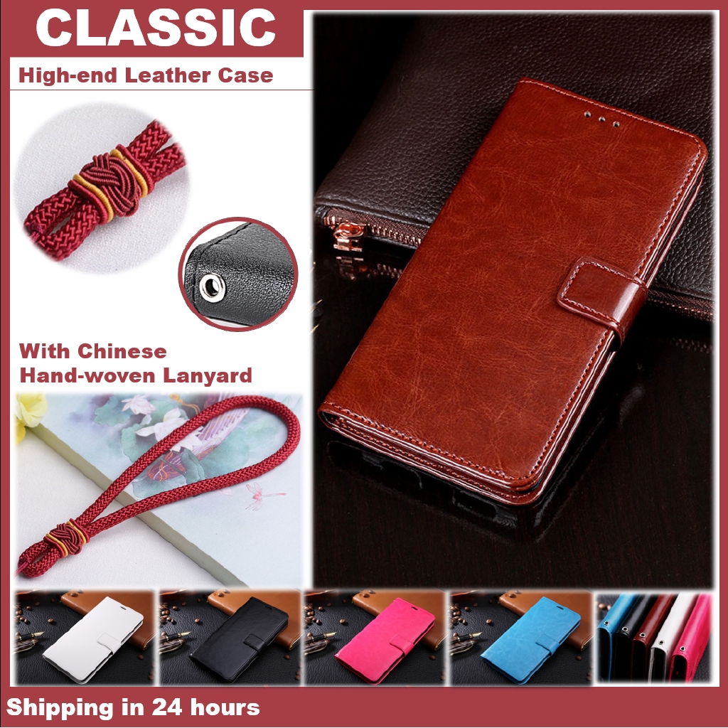 Bao da điện thoại PU dạng ví nắp gập có dây đeo cho Oppo A9 A5 2020 A7 A5S A3S | BigBuy360 - bigbuy360.vn