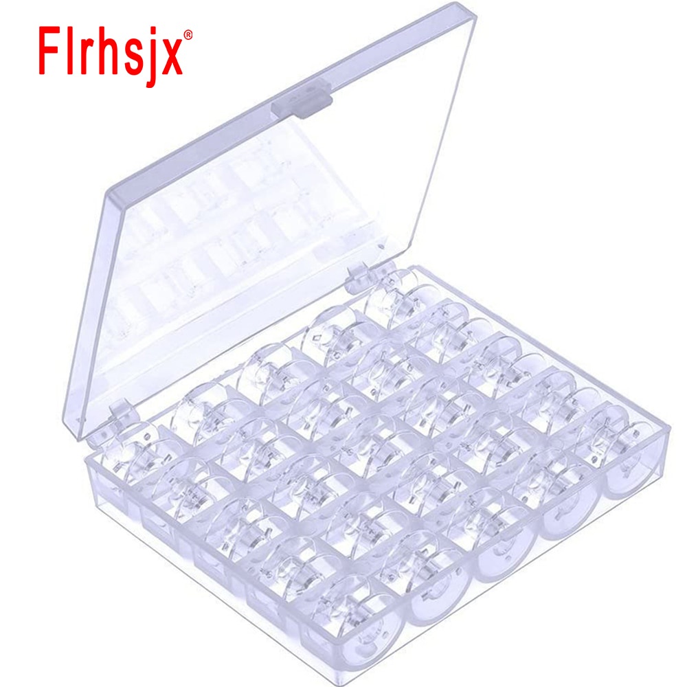 Hộp 25 Suốt Chỉ Bằng Nhựa Trong Suốt Kèm Hộp Đựng