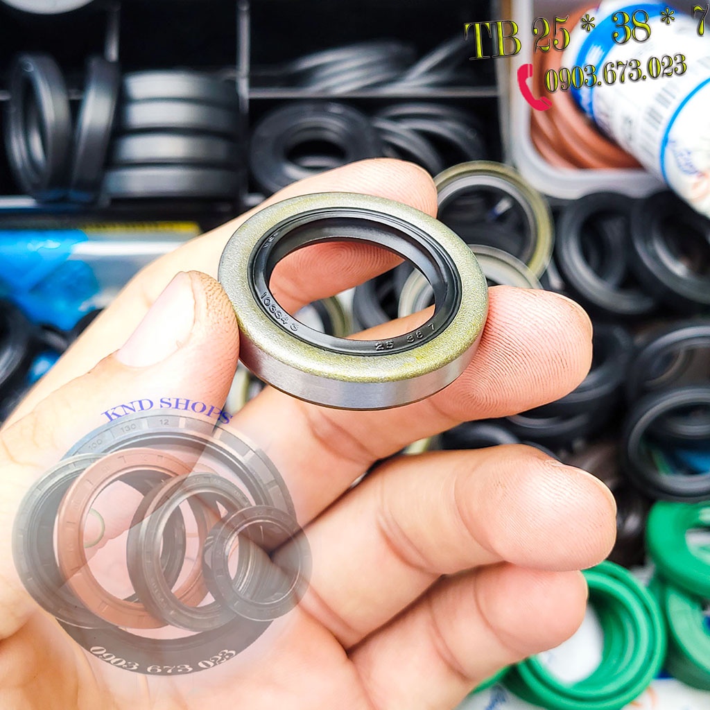 Phớt dầu SOG TB 25*38*7, Phớt lò xo chặn nhớt trục phụ tùng xe máy, Ô tô và máy sản xuất gạch men công nghiệp| KND Shops