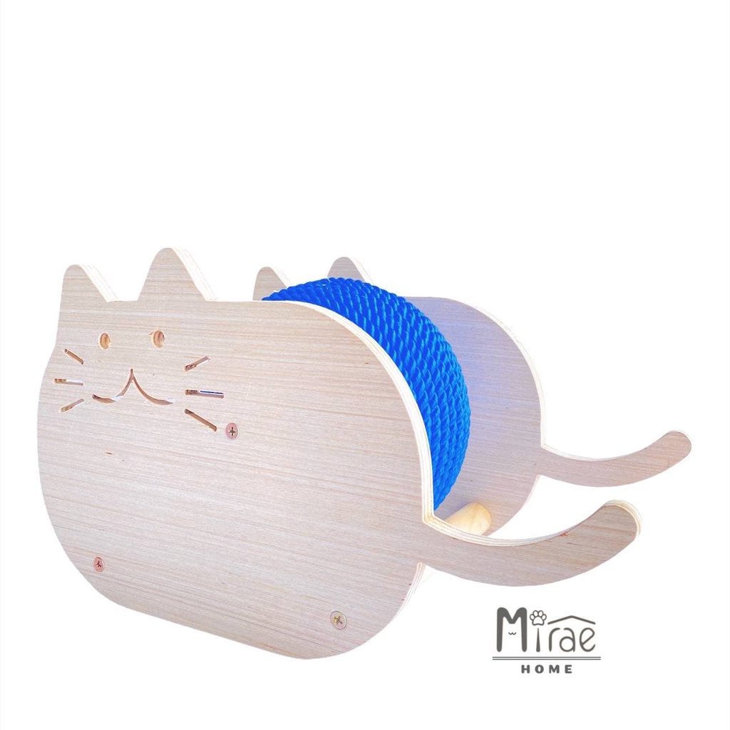 Đồ chơi cào móng, bàn cào móng cho mèo bằng gỗ Plywood chất lượng cao, cào móng hình bóng xoay tròn CM01 Mirae Home