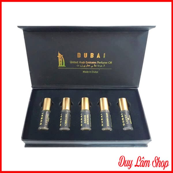 Set tinh dầu nước hoa Dubai 5 chai dạng lăn