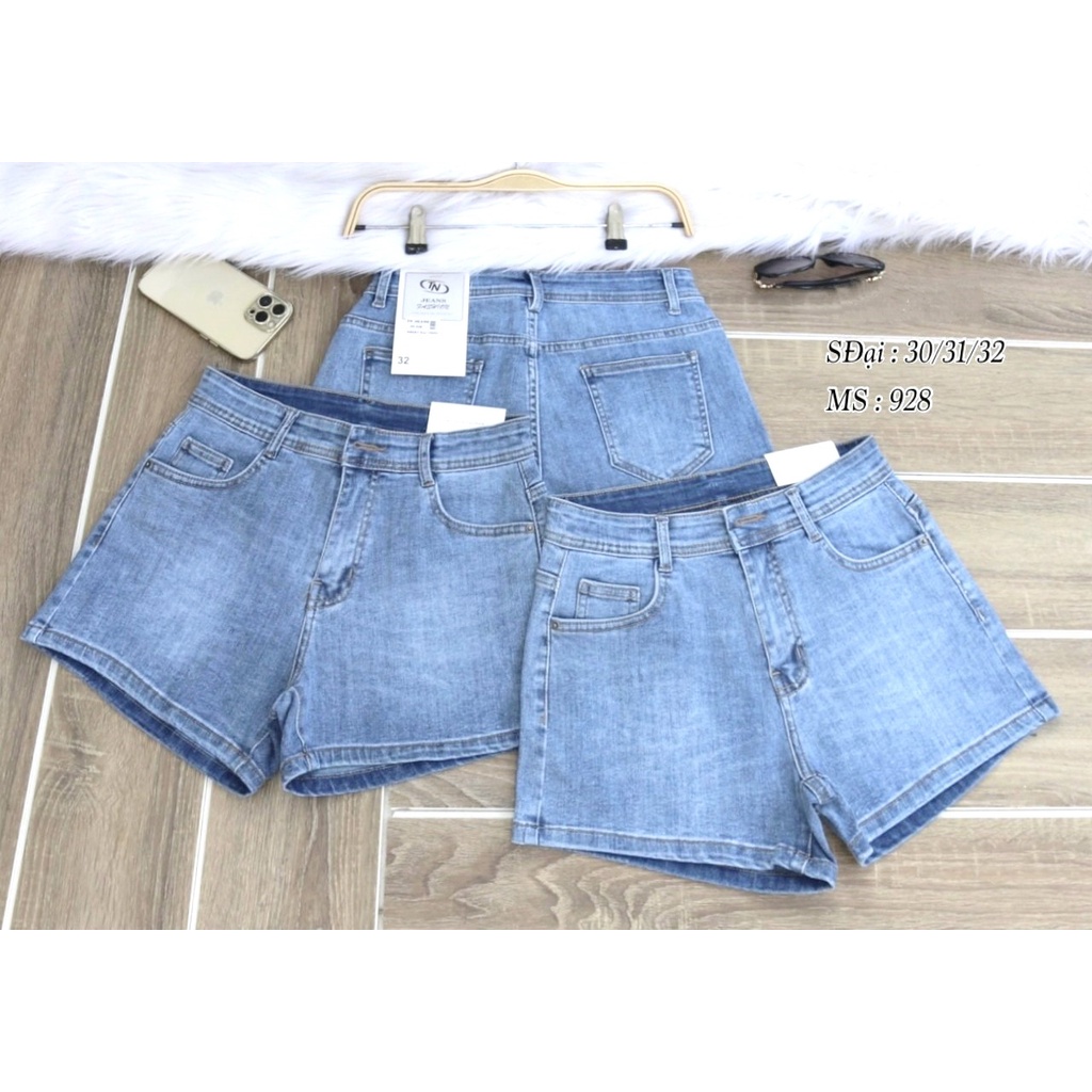 [Size Đại] Quần Sọt Jean Nữ Lưng Cao Co Giãn Mạnh Mẫu Trơn