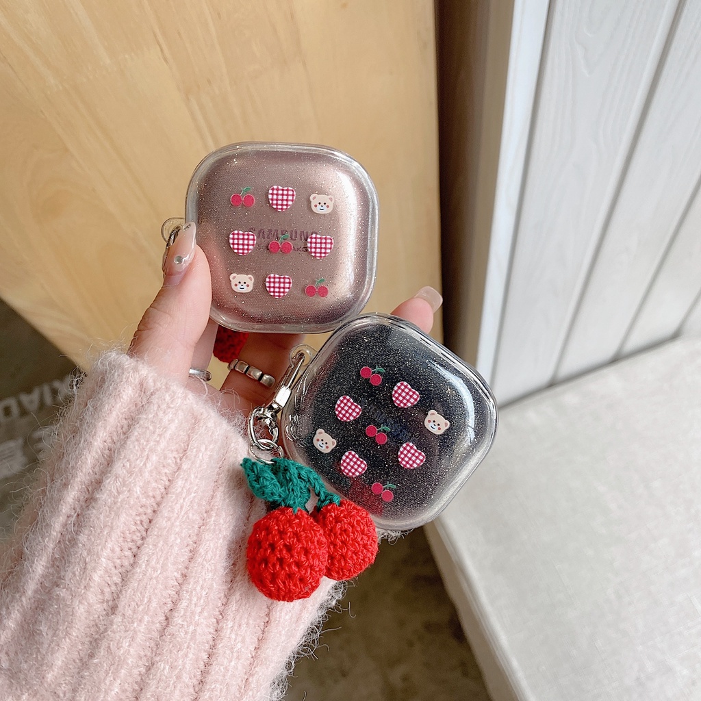 Vỏ Bảo Vệ Hộp Sạc Tai Nghe Bluetooth Không Dây Galaxy Buds Live / Buds 2 / Buds Pro / Buds 2 Pro Bằng Silicon Tpu Mềm Trong Suốt Lấp Lánh