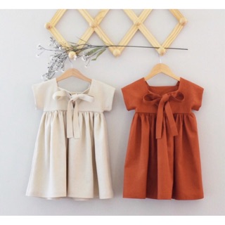 Váy Linen nơ lưng cho Mẹ và Bé