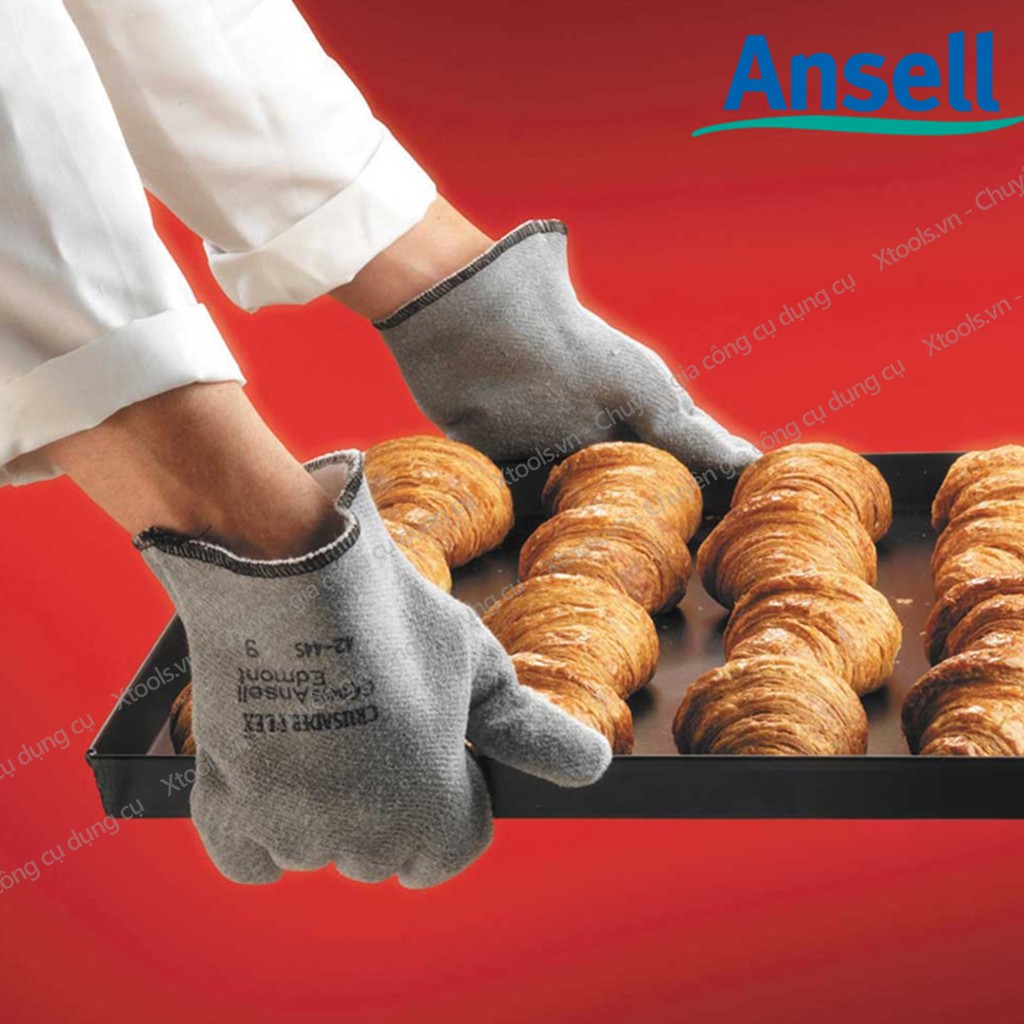 Găng tay chịu nhiệt Ansell Crusader Flex 42-474 chống cháy chịu nhiệt trên 200 độ, dùng trong cơ khí, luyện kim, nhà bếp