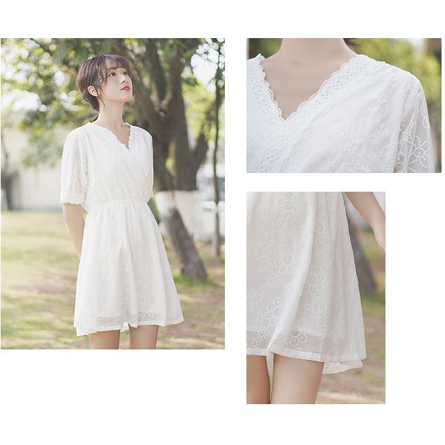 Đầm váy nữ đi chơi đi dạo phối ren 4YOUNG FASHION | BigBuy360 - bigbuy360.vn