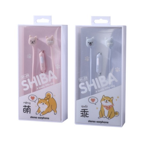 Tai nghe đôi chó shiba TNDI15 earphone cute dễ thương