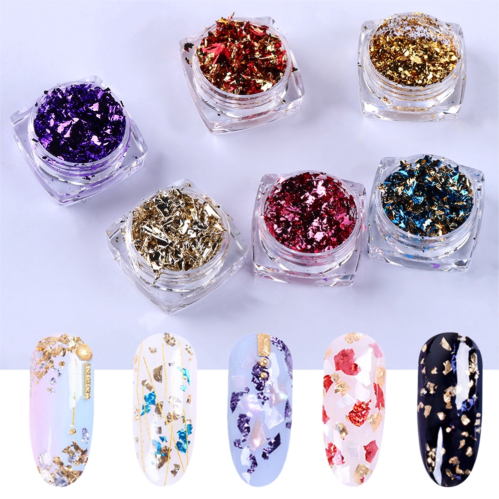 Hộp đựng hạt kim tuyến lấp lánh đầy màu sắc cho móng tay
