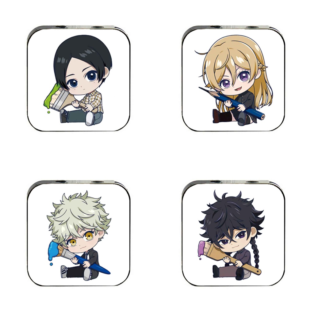 Máy nghe nhạc mp3 BLUE PERIOD cầm tay mini tặng tai nghe dây cắm có mic &amp; dây sạc game anime chibi