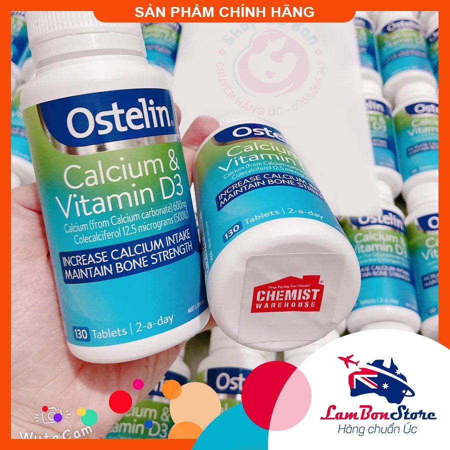 [Tem CHEMIST] Canxi bầu úc Ostelin 130 viên - Úc