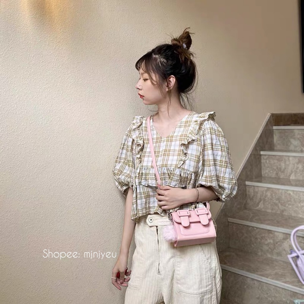 [Mang 2 Kiểu, Có Thể Nịt Bụng] Túi xách nữ dáng hộp 2 nịt vintage phong cách Hàn Quốc đeo chéo 2020