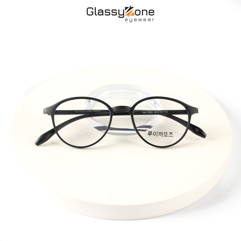 Gọng kính cận, Mắt kính giả cận nhựa dẻo Form tròn Nam Nữ Simon - GlassyZone
