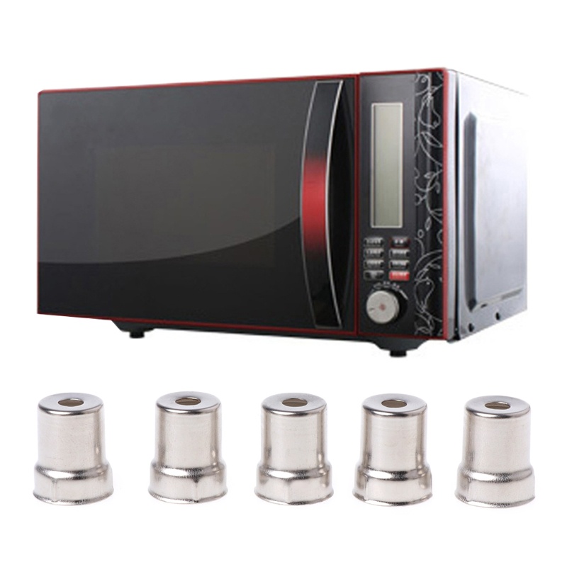 Set 5 nắp tròn bằng thép màu bạc từ tính cho lò vi sóng