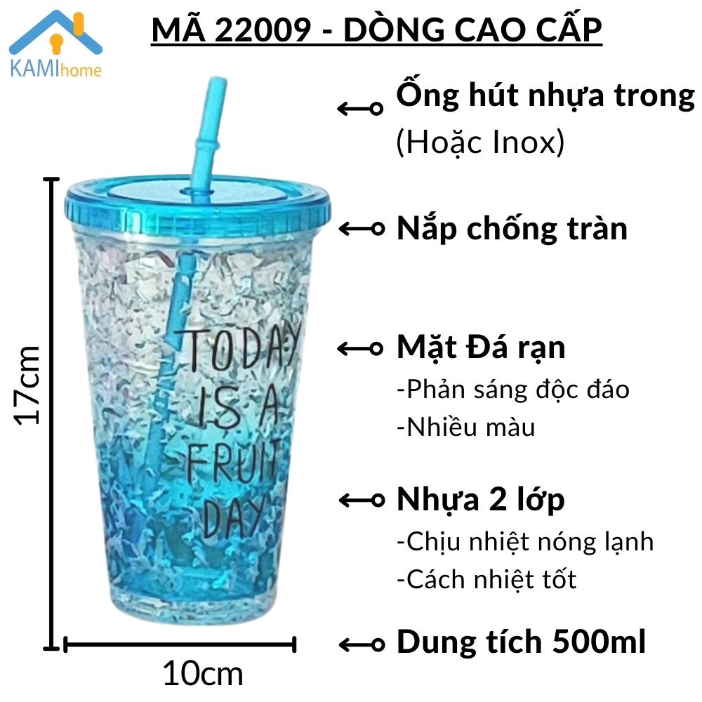 Ly nước có ống hút và nắp (Phong cách Hoàng Kim) Nhựa 2 lớp cách nhiệt nóng lạnh cỡ 900ml KM22056