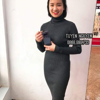 Váy len dài qua gối