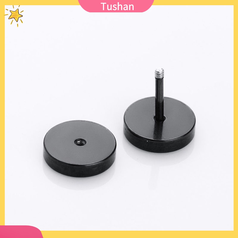 Khuyên Tai Nam Thép Không Gỉ Màu Đen 3mm - 14mm