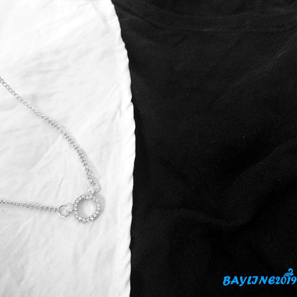 Vòng cổ nữ mặt hình tròn đính đá thời trang