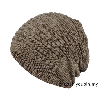 Nón Trùm Đầu Dệt Kim Hai Lớp Màu Trơn Giữ Ấm Thời Trang unisex Phong Cách Hàn Quốc