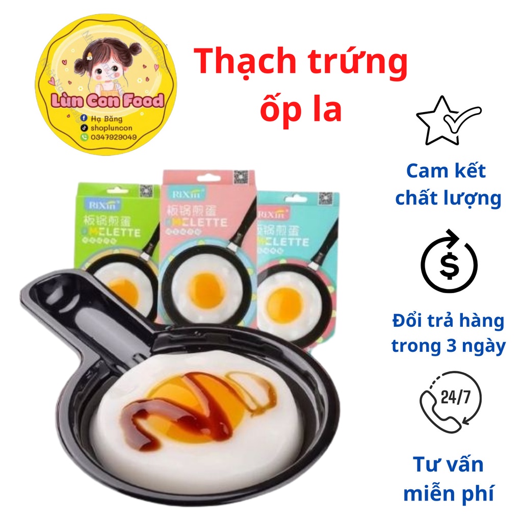 THẠCH NỔ ỐP LA ÁP CHẢO 😂 FREESHIP 😂CHẢO TRỨNG ĐỒ CHƠI KÈM KẸO DẺO CHO BÉ - Lùn Con Food