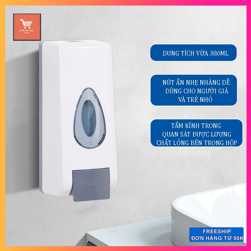 Hộp Đựng Nước Rửa Tay, Dầu Gội ,Sữa Tắm, Nước Rửa Chén Gắn Tường AH-68 Chất Liệu Nhựa ABS Siêu Bền