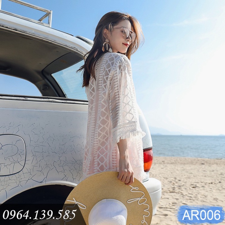 Áo choàng ren đi biển cao cấp, chất ren đẹp, mềm mại, họa tiết sang trọng ấn tượng, khoác ngoài bikini, bra | AR006 - HÀ | BigBuy360 - bigbuy360.vn