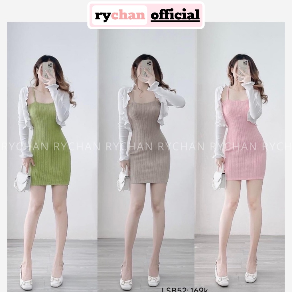 Đầm Ôm Body Nữ Len Gân Đi Biển Hai Dây Quyến Rũ Sang Chảnh [ẢNH THẬT CUỐI] – MOI016