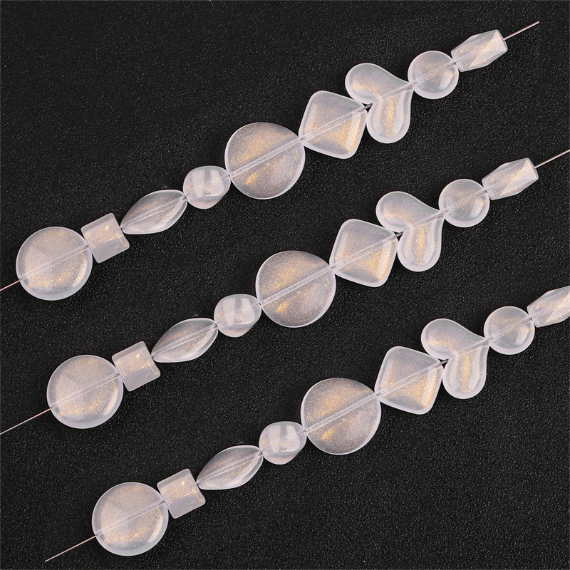 Phụ kiện hạt ngọc trai BEADIA bằng acrylic màu ánh vàng dùng làm trang sức diy