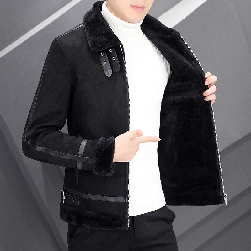 Áo khóac nam lót lông da lộn cao cấp đại hàn trẻ trung