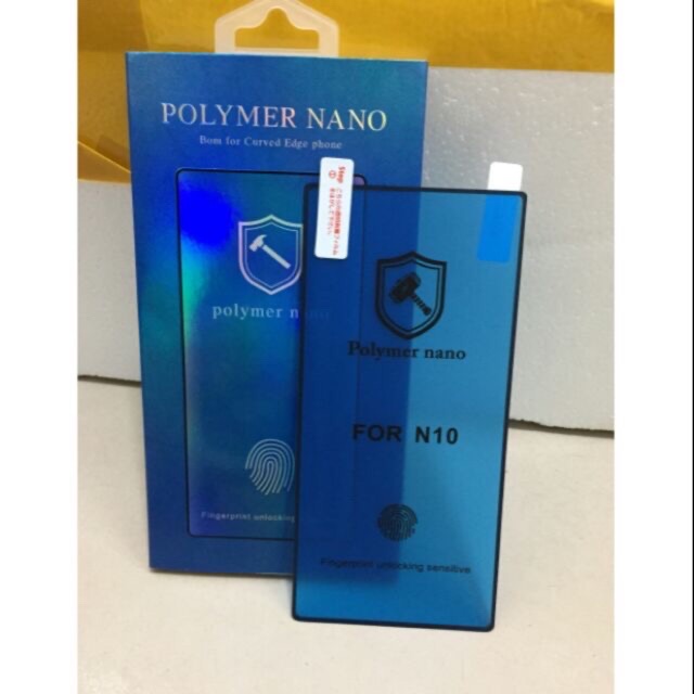 Miếng dán Polymer Nano Galaxy Note 10 Full màn hình 3D siêu cảm ứng siêu âm