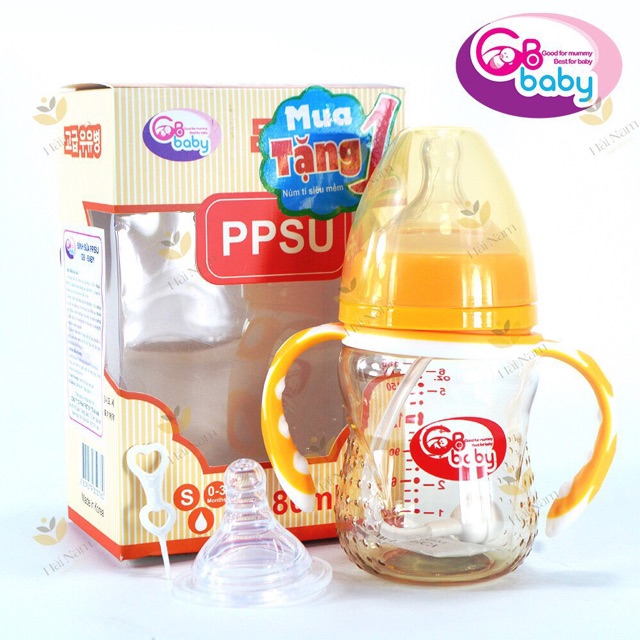 Bình sữa PPSU - Gb Baby 180ml - 240ml cổ rộng