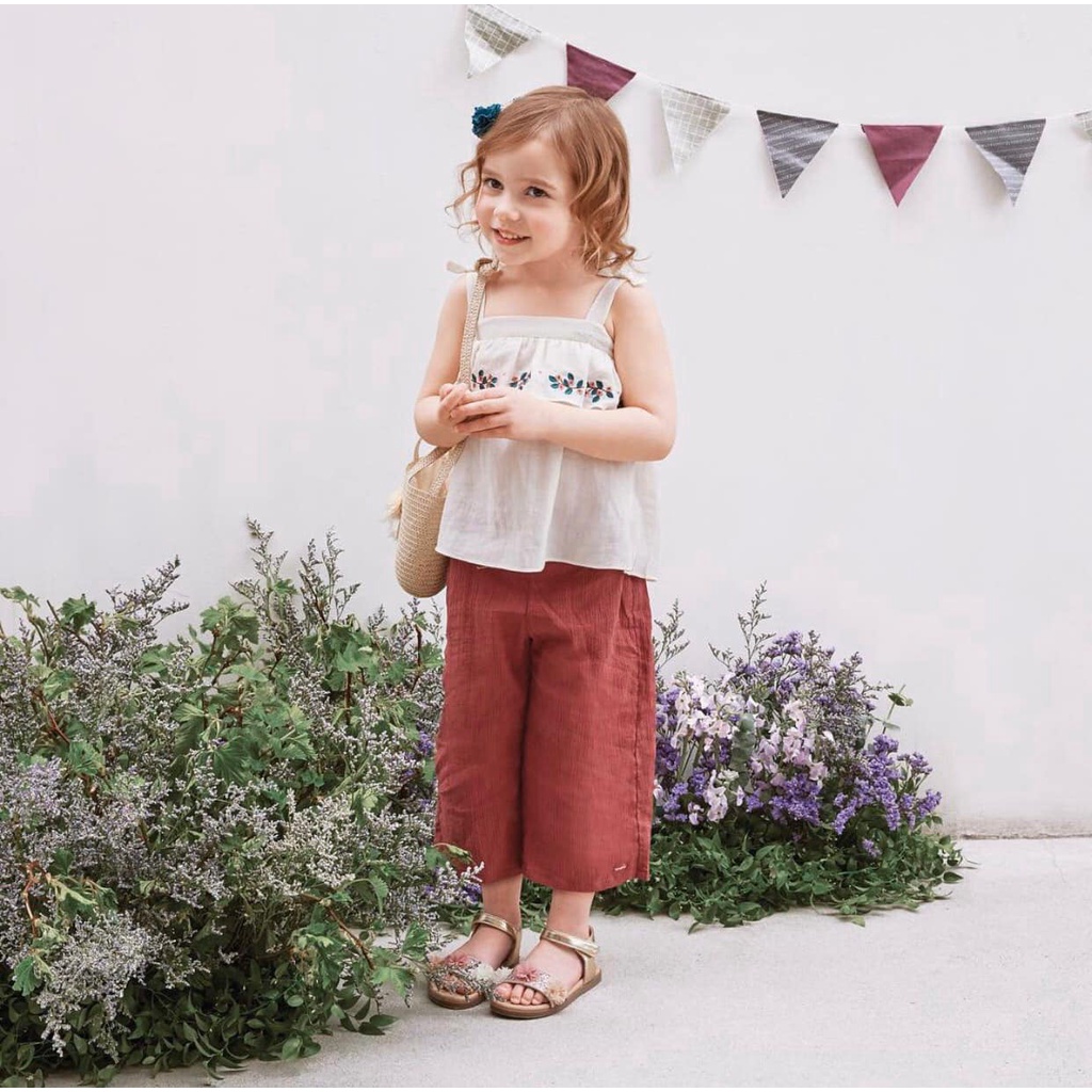 Set bộ bé gái chất Line thêu hoa cao cấp (2-6y)