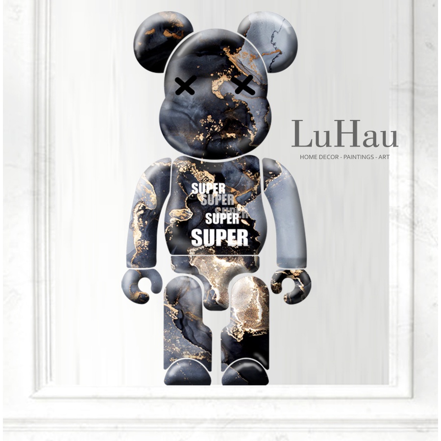 Gấu dán tường B.rick B.ear trang trí quán trà sữa cửa hàng phòng trọ