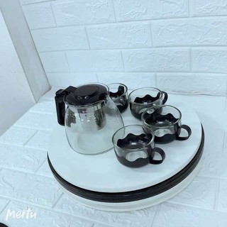 BỘ BÌNH TRÀ LỌC  KÈM 4 CỐC THỦY TINH