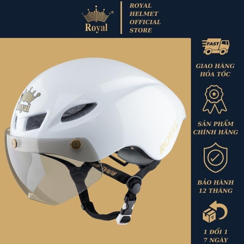 Mũ bảo hiểm xe đạp Royal R16 trơn logo đuôi nhọn chính hãng giống poc 01, bảo hành 12 tháng, freeship