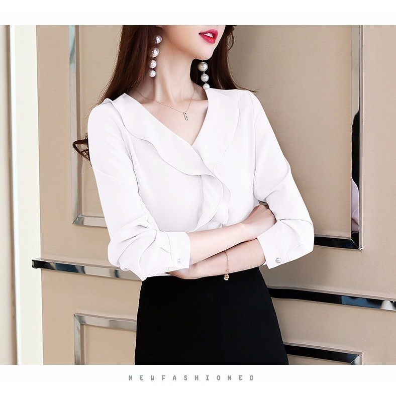 Áo sơ mi công sở ❣️FREESHIP❣️ÁO CỔ TIM HELEN- Hàng thiết kế chuẩn