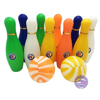 Bộ đồ chơi bowling 10 trái màu & 2 bóng nhựa loại lớn