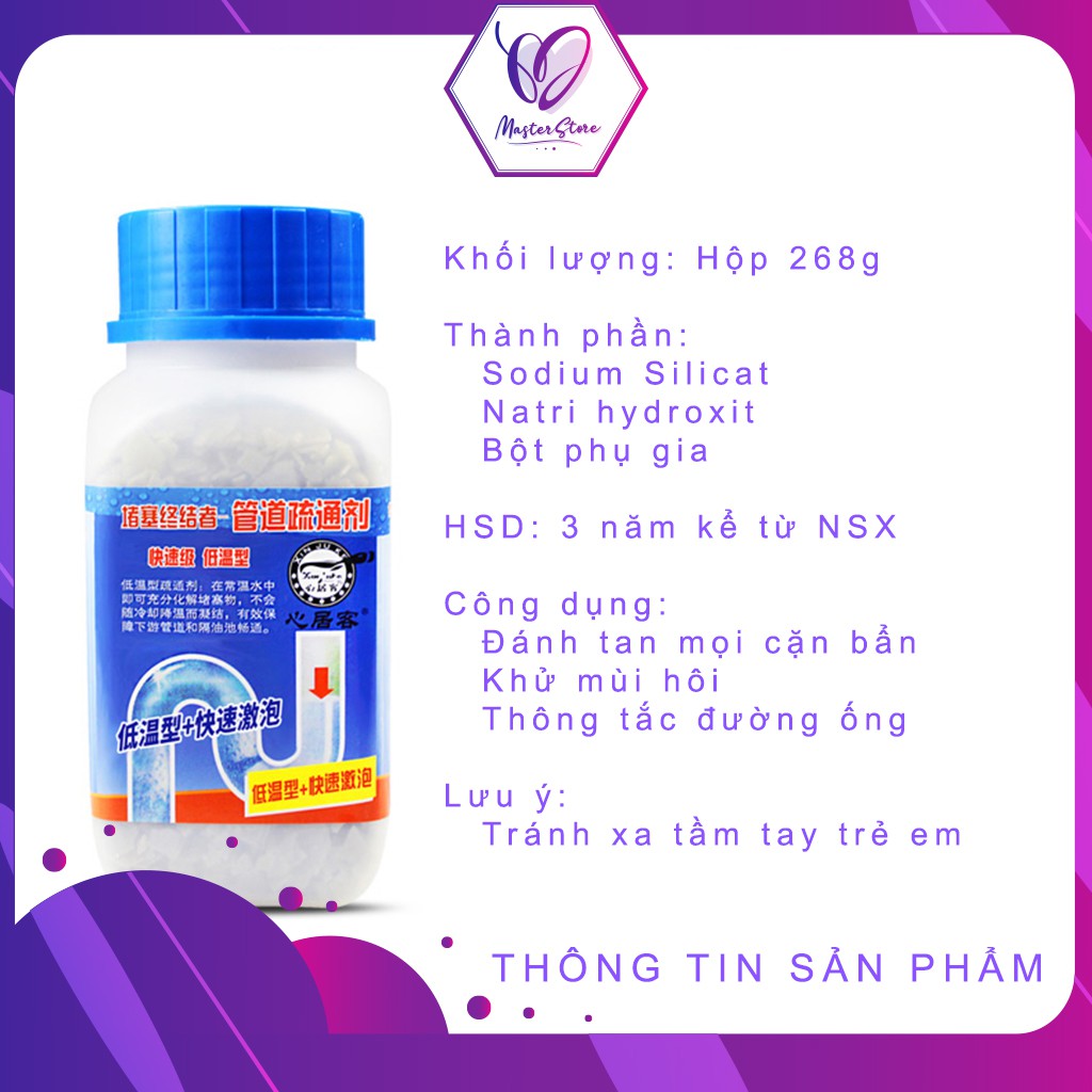 Bột thông cống thế hệ mới cực mạnh đa năng Master Store