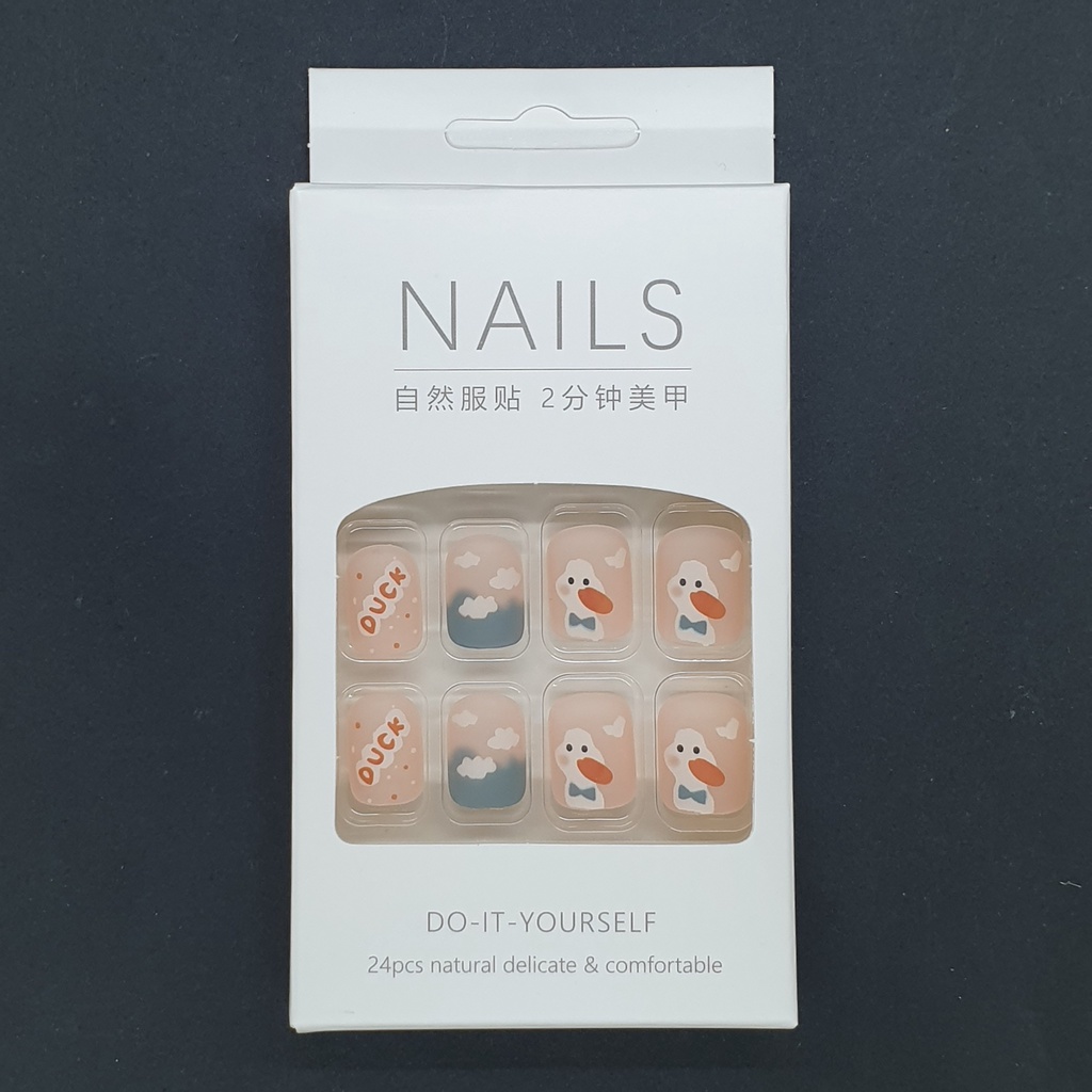 Móng tay giả ngắn hình vịt và chữ dễ thương  💖 SẴN KEO DÁN 💖