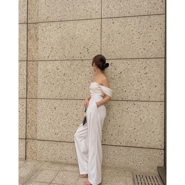 AMY TROUSERS - Quần suông cạp cao 2 ly hack dáng