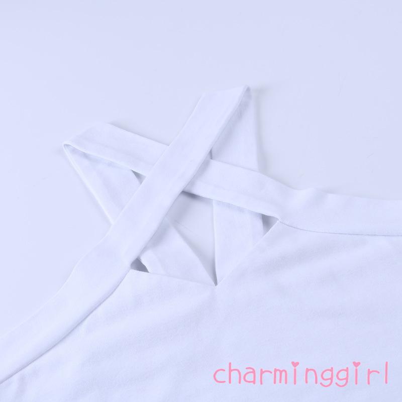 Áo Croptop Dây Đan Chéo Ôm Sát Gợi Cảm Cho Nữ