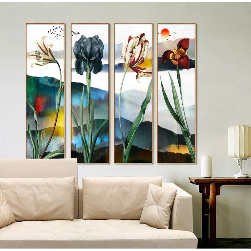 Tranh bộ 4 giá xưởng - 40x120