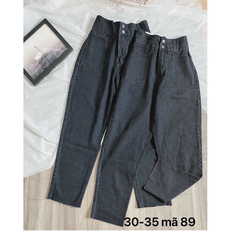 Quần baggy jean MS89 ✈️FREESHIP✈️ quần baggy jean nữ lưng cao size đại kiểu 2 túi trước từ 40kg đến 75kg Bigsize 2KJean | BigBuy360 - bigbuy360.vn