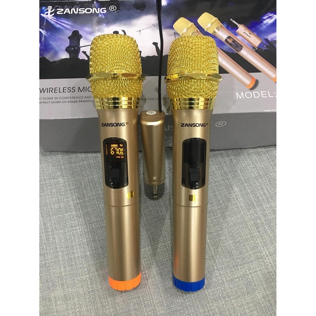 [Mã ELMSBC giảm 8% đơn 300k] Bộ 2 micro karaoke không dây Zansong S28 kết nối bluetooth - BH 3 tháng