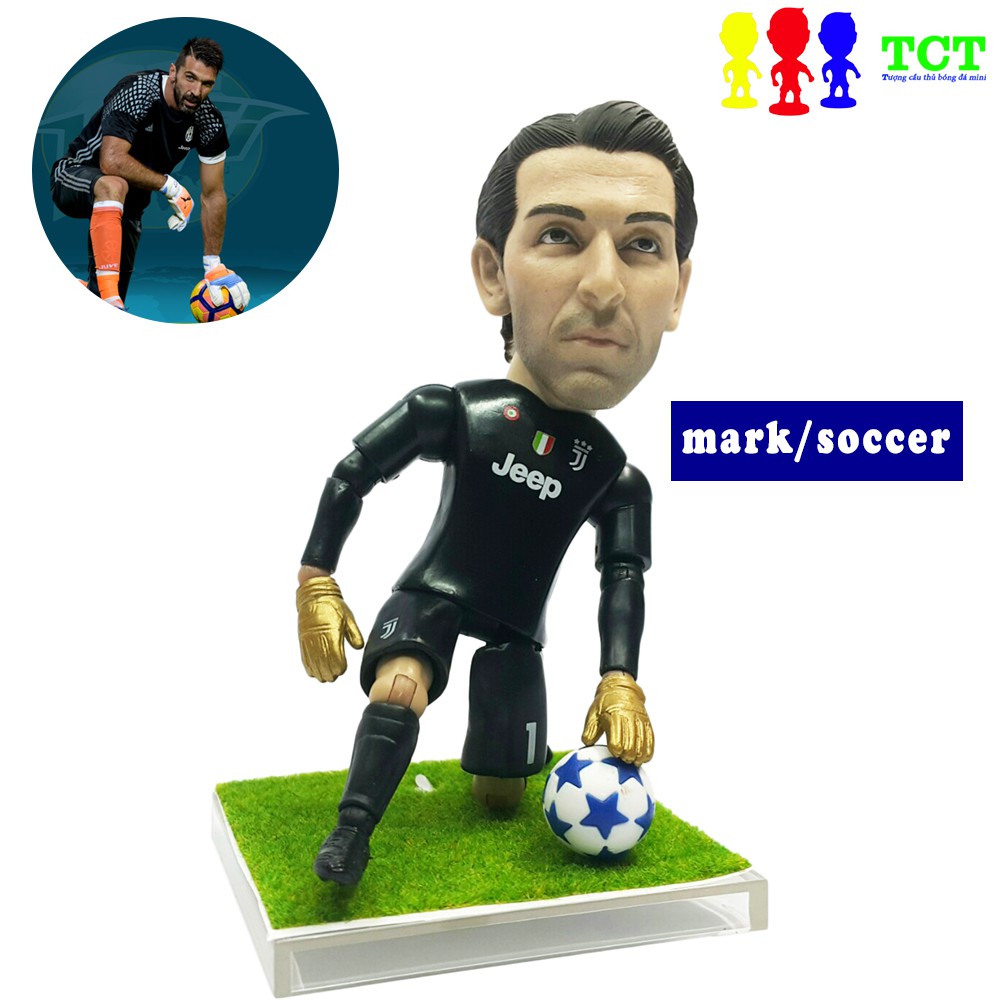 Tượng cầu thủ bóng đá MarkSoccer cao 13cm Buffon - Juventus thỏa thích tạo dáng