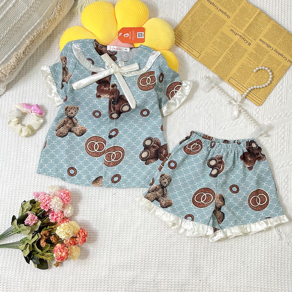 Bộ Đồ Ngủ Bé Gái, Bộ Ngủ Pijama Cao Cấp Lụa Mango Từ 12-35kg - Boody - BPN39