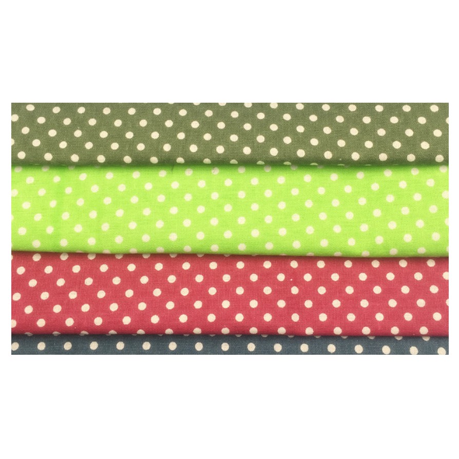 Vải Bố Vải Canvas Decor Trang Trí May Rèm, Màn Cửa Sổ, Khăn Bàn, Khăn Picnic, Phông Chụp Ảnh Họa Tiết Chấm Bi